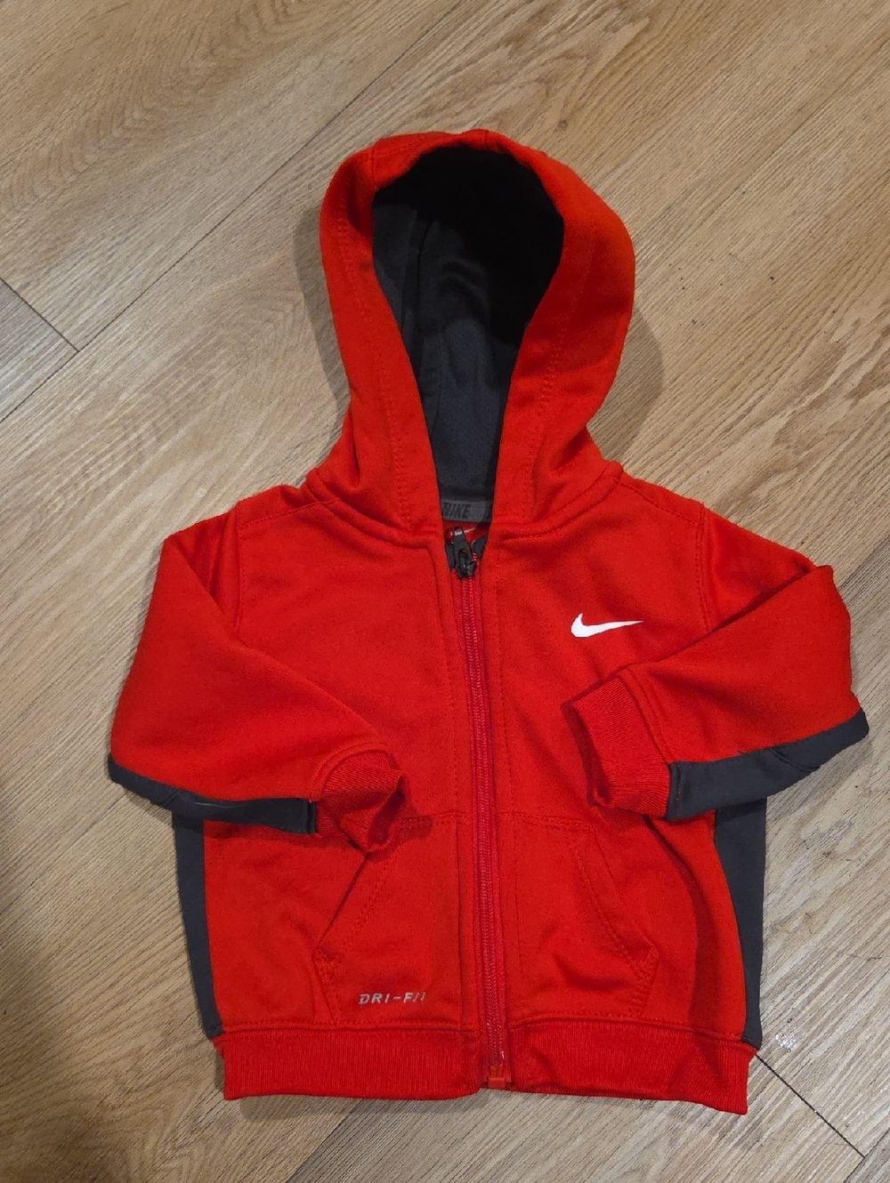 Nike Red and Black Kids Zip Hoodie